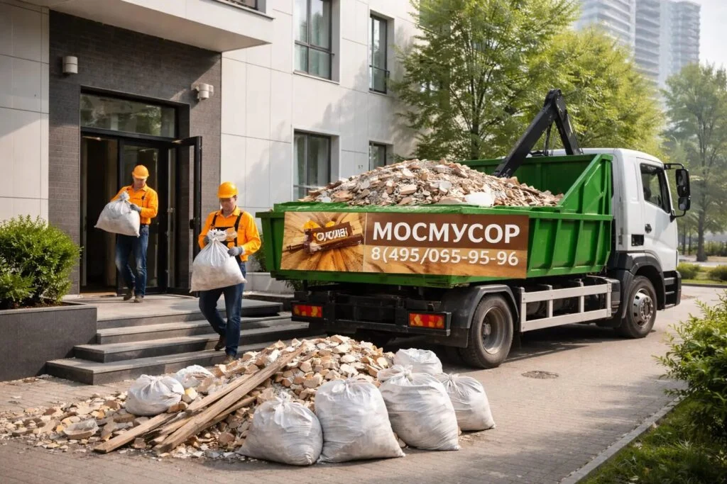 Вывоз мусора после демонтажа