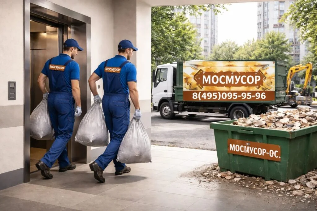 Вывоз строительного мусора из квартиры в Москве